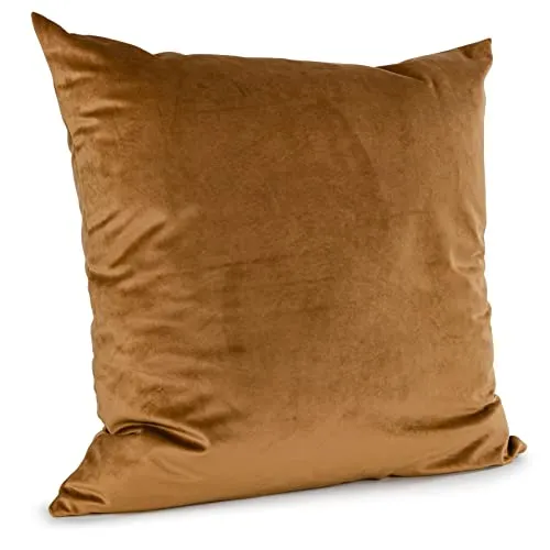 ANRO Kissenbezug Kissenhülle Kissen Deko-Kissen Sofa Kissen Couch Kissen Samt Braun 40x40cm ohne Füllung