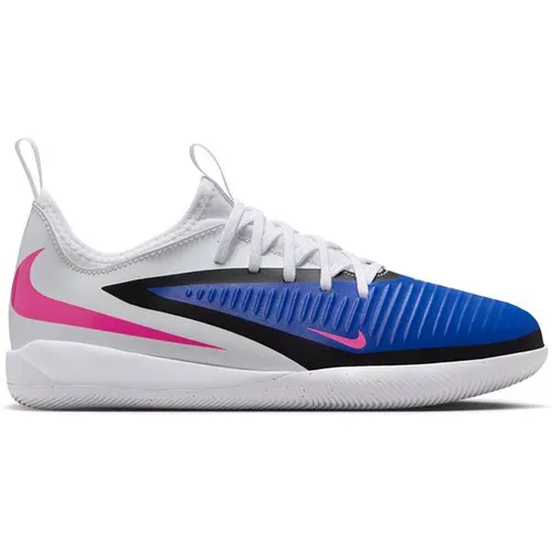 Nike Phantom 6 Low Academy IC Kinder - Blau - Hallenfußballschuhe für Kinder mit rutschfester Sohle. Leichtes Obermaterial sorgt für Flexibilität und präzises Ballgefühl. Ideal für Training und Spiel.