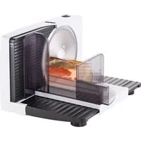 Unold Allesschneider Curve White 78860 - 100 W, abnehmbarer Restehalter mit Fingerschutz für sicheres Schneiden ohne Reststücke