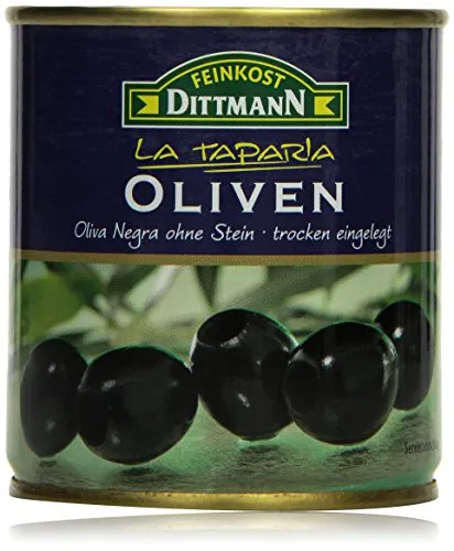 Feinkost Dittmann Oliven Schwarz Trocken ohne Stein, 85 g