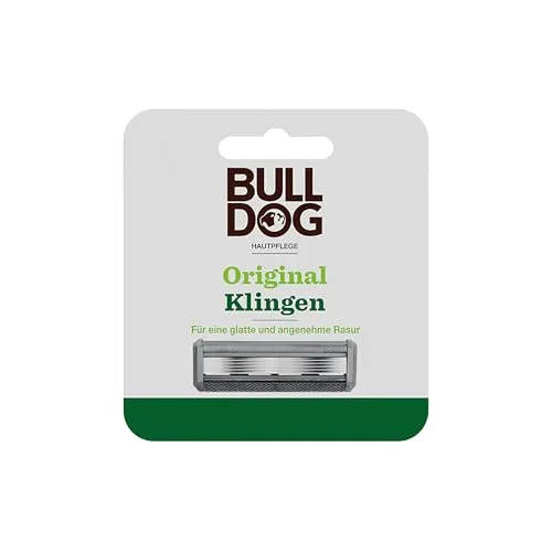 BULLDOG RASIERKLINGEN 4er Pack - Hochwertige Rasierer Patronen - Nassrasierer für Herren und Unisex, mit rostfreien Stahlklingen für eine sanfte und gründliche Rasur. Ideal für Brust und Gesicht, made in Germany.
