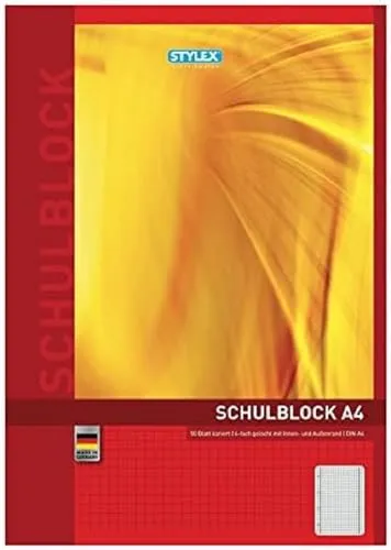 LANDRÉ 100050455 Schulblock DIN A4, Lineatur 28 / kariert