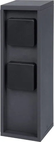 BOLD Pado Außen-Steckdose-Garten - Wetterfeste 2-Fach Steckdosen-Säule aus hochwertigem Aluminium (IP44), ideal für sichere Stromversorgung im Garten mit einfacher Montage.