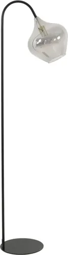 Light & Living Stehlampe Rakel in Schwarz mit Rauchglas - Moderne Stehlampe Rakel aus hochwertigem Glas, 160 cm hoch, ideal für stimmungsvolle Beleuchtung in Wohnzimmer, Esszimmer oder Schlafzimmer. E27 Fassung für individuelle Lichtwahl.