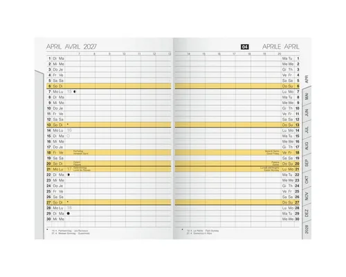 rido ide Taschenkalender Ersatzkalendarium uni-planer 10,4x15,3cm 1 Monat/2 Seiten 2027
