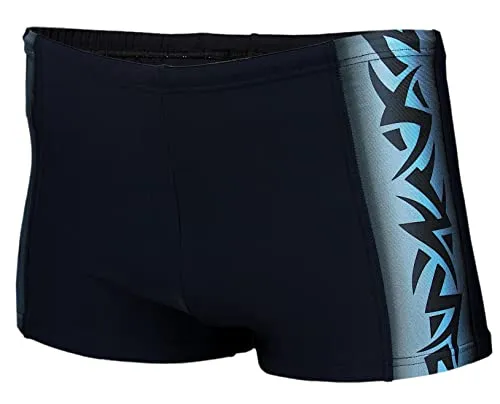 Produktbild Aquarti Herren Kurze Badehose mit Streifen, Farbe: 13717C Schwarz/Blau, Größe: 4XL