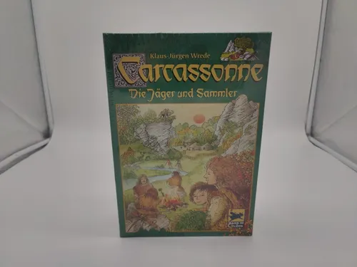 Carcassonne - Die Jäger & Sammler von Klaus-Jürgen Wrede - Gesellschaftsspiel für 2-5 Spieler, strategisches Spielvergnügen mit Holz- und Pappeteilen, ideal für Familien und Freunde, erschienen 2002.