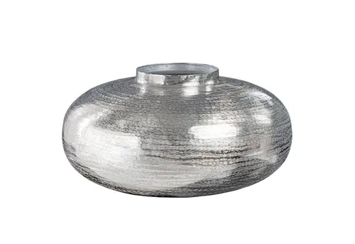 riess-ambiente Vase ABSTRACT ORIENT - moderne Deko mit Hammerschlag-Design - Vase in Silber, 35cm, handmade mit einzigartigem Hammerschlag-Muster, ideal als Eyecatcher für stilvolle Wohnräume.