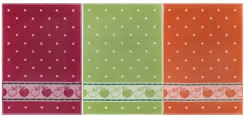 Geschirrtücher Set 50 x 70 cm 3x Halbleinen Küchentücher Küchentuch Äpfel Kracht