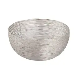 Obstkorb ø 30 cm H 13 cm Brotkorb Obstschale Metall rund silber o. gold dollce Metall Drahtstruktur : silber