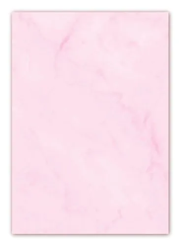 Gastronomie Papier (Rosa-Marmor, DIN A6, 25 Blatt, GPA-5008) für Speisekarten. Marmoriertes Papier, einseitig bedruckt, für alle Drucker/Kopierer geeignet