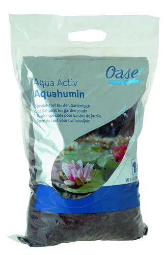 OASE 53759 AquaActiv AquaHumin Teichtorf - 10 l Spezial-Torf für Gartenteich, natürlicher Algenschutz und Wasserenthärter mit hohem Huminsäuregehalt