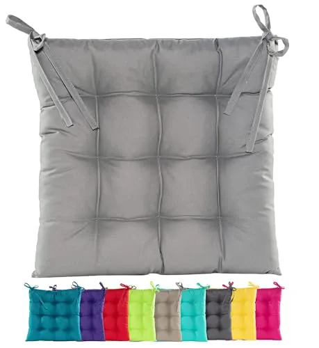 JACK Outdoor Stuhlkissen 38x38cm Lounge Kissen Auflage Wasserfest Sitzkissen Garten Lotus Effekt, Farbe:Grau