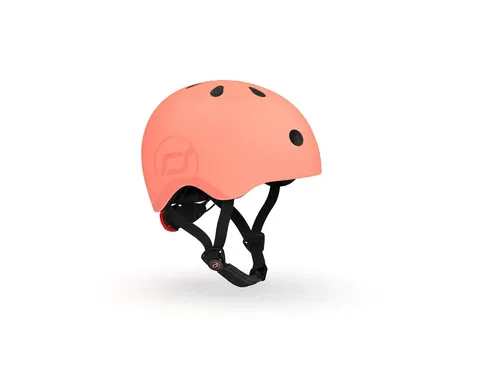 Scoot and Ride Kinderhelm S Peach - Fahrradhelm mit LED Licht für optimale Sichtbarkeit, ideal für Scooter und Roller. Schützt kleine Köpfe und sorgt für Sicherheit beim Fahren.