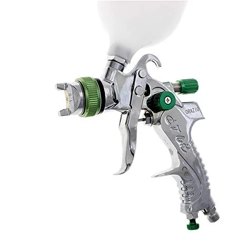 ORAZIO HVLP Mini Lackierpistole Spritzpistole Professionelle 600ml 1,5mm Kupferdüse Aluminium Spraypistole Farbpistole Luftkompressor Werkzeug für Auto-Autodetail-Lackierung 221452