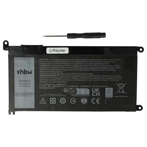 vhbw Akku kompatibel mit Dell Inspiron 14 3493-4KWCF, 14 5000 5482 2-in-1, 14-5480-D1605R Notebook (3650 mAh, 11,4 V, Li-Polymer)