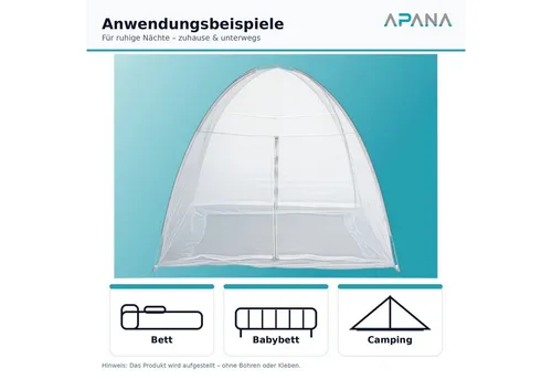 APANA Mobiles Fliegengitter-Gewebe 150x200 cm - Fliegengitter für effektiven Insektenschutz, ideal für Schlafzimmer und Kinderzimmer, aus robustem Polyester gefertigt und in elegantem Schwarz.