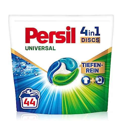 Persil Universal 4in1 Discs Waschtabs Vollwaschmittel PD44U - 44 Waschpods für strahlende Frische - Waschmittel mit 4in1-Formel für perfekte Reinigung und Fleckentfernung ab 20°C. Vordosiert, umweltfreundlich und sorgt für leuchtende Farben ohne Ausbleichen.