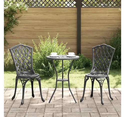 furnicato Garten-Essgruppe Modernes Garten-Bistro-Set Schwarz 53 x 53 x 70,5 cm - Stilvolles Garten-Bistro-Set in Schwarz, ideal für kleine Plätze. Robustes, wetterfestes Aluminium garantiert Langlebigkeit. Perfekte Ergänzung für Terrasse oder Balkon – für entspannte Stunden im Freien.