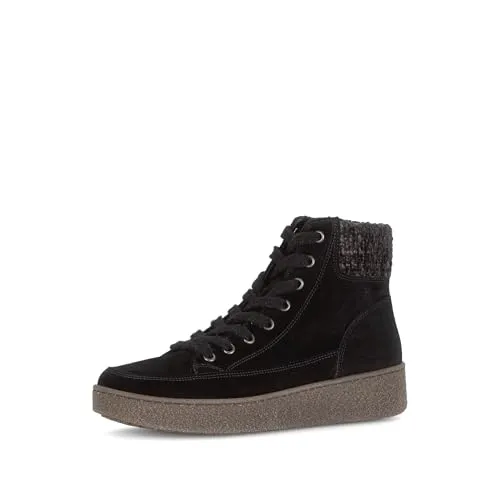 Gabor Damen Chelsea Boots - Elegante Stiefeletten in Schwarz/Grau - Stylische Chelsea Boots aus hochwertigem Lack mit weichem Microfutter. Perfekt für den Übergang und vielseitig kombinierbar, bieten sie Komfort und modischen Chic.