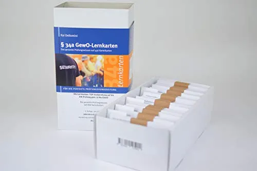 34a-Lernkarten zur IHK-Prüfung - Recht | Effektive Vorbereitung auf die IHK-Prüfung gem. § 34a GewO mit 456 Karteikarten für umfassendes Prüfungswissen.