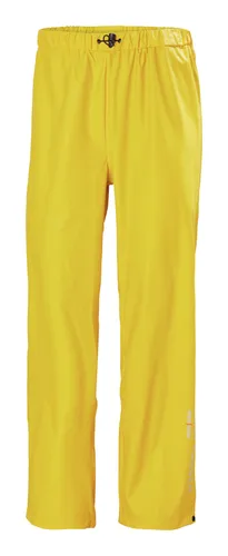 Helly Hansen Regenhose Voss PU-Stretch Größe 3XL, gelb - Hochwertige Regenhose in Größe 3XL, aus strapazierfähigem, elastischem Material. Ideal für unbeständiges Wetter, mit verstellbarem Kordelzug und reflektierenden Details für bessere Sichtbarkeit.