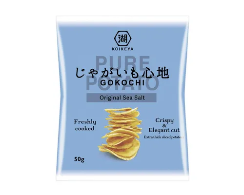 Koikeya Knabberei, Koikeya Kartoffelchips Gokochi mit Meersalz Original Japanisch 50g