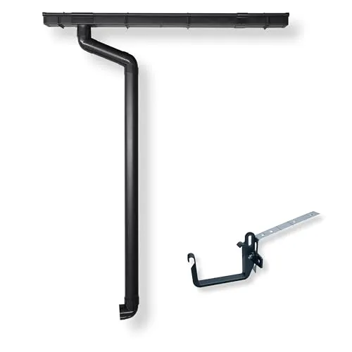 Dachrinne Kastenrinne RG 70 | Komplettset mit Montagewinkel und Fallrohr - Dachrinnen-System für kleine Dachflächen, ideal für Gartenhäuser und Carports. Hochwertige, UV-beständige Materialien sorgen für Langlebigkeit.