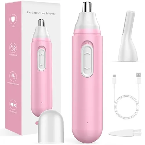 Nasenrasierer Damen aufladbare Nasenhaartrimmer Frauen USB: iFanzeTech Schmerzloser ohr Nasenhaarschneider und Augenbrauenrasierer für Frauen, Nose Hair Trimmer for Women Rechargeable