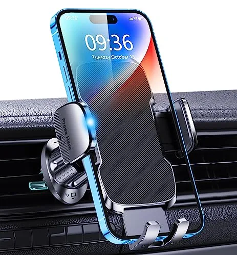 Glangeh Handyhalterung Auto Lüftung, Upgrade Hakenclip Handy Halterung Auto, 360° Drehbar KFZ Auto Kühlerhalterungen mit EIN-Knopf-Release, Kompatibel mit iPhone 17 Pro Max, Alle 4-7