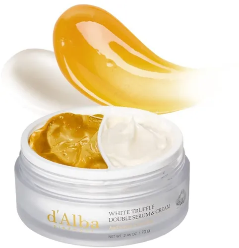d alba Italian Weiß Truffle Double Serum Cream - 2-in-1 Intensivpflege für Elastizität und Glanz, vegan und dermatologisch getestet, ideal für alle Hauttypen