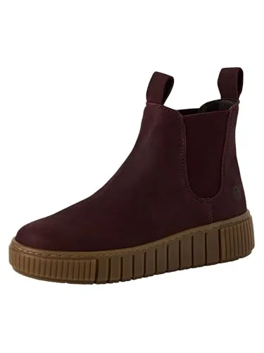 Tamaris Leder Chelseaboots 37 EU - Moderne Chelseaboots aus hochwertigem Leder in Bordeaux, ideal für stilvolle Wanderungen und den Alltag. Größe 37, mit bequemen Schlupfverschluss und robuster Synthetiklaufsohle.