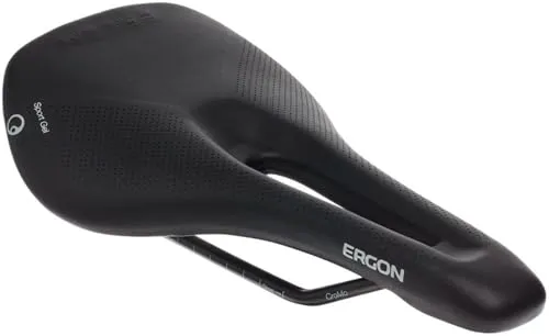 ERGON Fahrradsattel SR SPORT GEL Women black M/L - Fahrradsattel für Damen, mit Gelpolsterung für optimalen Komfort auf langen Fahrten, ideal für sportliche Radfahrerinnen.