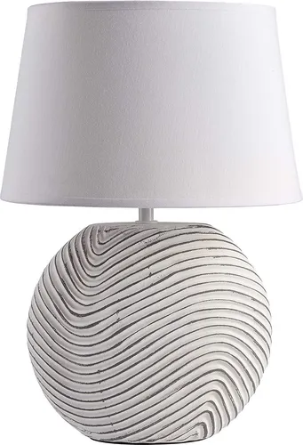 BRUBAKER Tischleuchte Zen Garden - Moderne Nachttischlampe mit elegantem Keramikfuß in Weiß, ideal für stimmungsvolle Beleuchtung im Schlafzimmer oder Wohnbereich.