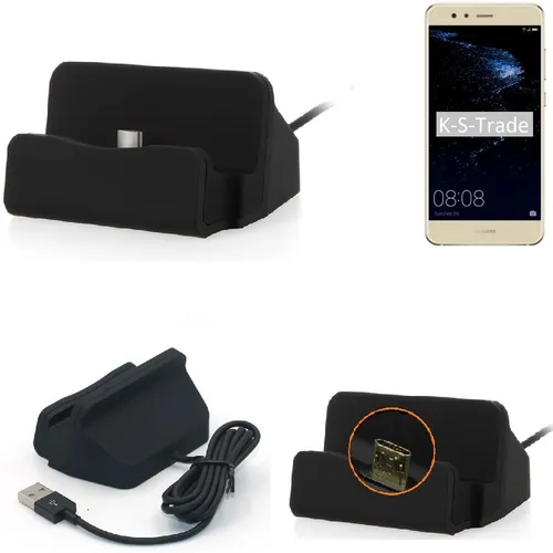 Dockingstation für Huawei P10 lite schwarz Lade Station Micro USB Dock Kabel