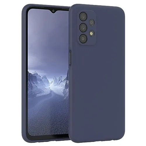 EAZY CASE Premium Silikon Handyhülle kompatibel mit Galaxy A23 5G Slimcover mit Kameraschutz und Innenfutter, Silikonhülle, Schutzhülle, Bumper, Handy Case, Hülle, Softcase, Nacht Blau