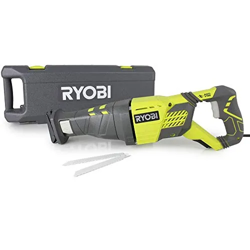 Ryobi Säbelsäge RRS1200-K, 1200 W - Leistungsstarke Säbelsäge mit Koffer - Sägen, kraftvolle 1200 W, werkzeugloser Sägeblattwechsel und gummierte Anti-Vibrations-Grifffläche für komfortables Arbeiten.