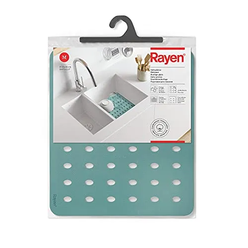 Rayen | Spieß M | Schützen Sie Ihr Geschirr | mit Abflusslöchern | Schützen Sie die Spüle | Anti-Rutsch | Maße: 27.5x32 cm | Grün