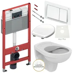 TECE Vorwandelement WC TECE Spülkasten Ideal Standard WC spülrandlos, Spar-Set weiß