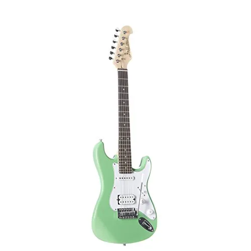 J & D E-Gitarre im ST-MINI-Stil mit Erle-Korpus, Ahorn-Hals, Keramik Single Coil, Surf Green, Vintage Style