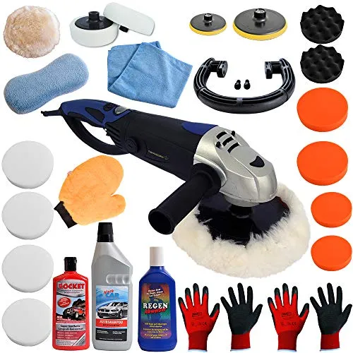 Poliermaschine 1600 Watt mit Drehzahlregler und digitalem Display - Poliermaschinen für vielseitige Anwendungen: Mit 1600 Watt Leistung und variabler Drehzahl bis 3000 U/min für perfekte Polierergebnisse auf Lack, Holz und Metall.