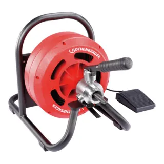 Rothenberger Rodrum S13 Rohrreinigungs-Spirale - Kompakte Trommelmaschine für die Beseitigung von Verstopfungen in Rohren von 40-100mm Durchmesser, ideal für SHK-Betriebe und Privathaushalte – sauber und diskret.