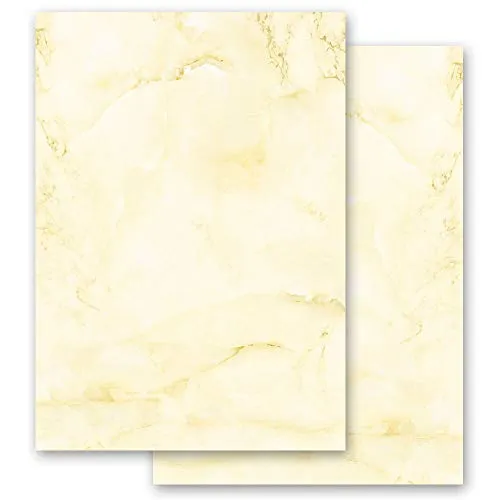 Briefpapier Marmor & Struktur MARMOR HELLGELB - DIN A4 Format 20 Blatt - Paper-Media