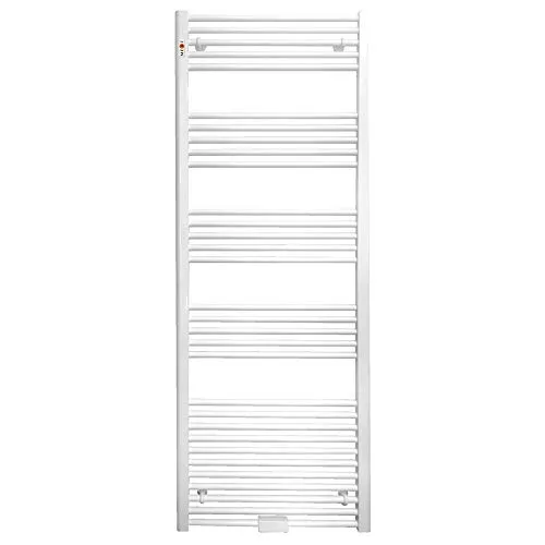 MERT Badheizkörper weiß gerade, 300*1800 mm - Heizkörper für Badezimmer, bietet effiziente Wärmeleistung und elegantes Design. Ideal für Zentral- und Elektroheizungen, inklusive Wandhalterungen.