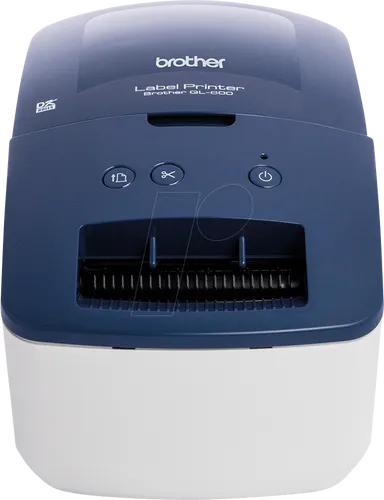 Brother QL-600B - Blau Etikettendrucker mit USB-Schnittstelle, 44 Etiketten/Minute und automatischer Schneideeinheit für effizientes Etikettendesign