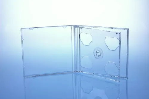 EUKK 5er CD/DVD Hüllen, 2er 2fach Jewelcase, glasklar transparent, Polystyrol, ca. 142 x 135 x 10 mm, für Medien