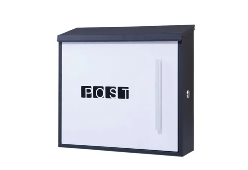 Arebos moderner Wandbriefkasten mit Zeitungsfach in schwarz von AREBOS