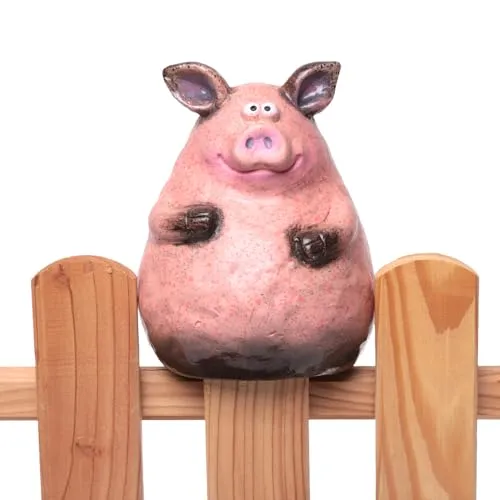 itsisa Zaunhocker Dickes Schwein pink H:16 cm aus Keramik in pink von itsisa