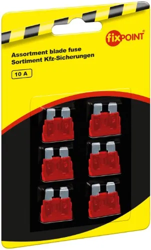 Fixpoint 20382 Kfz-Sicherungssortiment, 10 A, Rot (6-er pack)