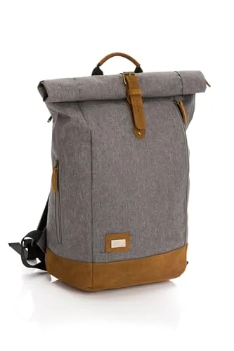 Fillikid Wickelrucksack Rolltop Berlin – grau melange - Modischer Wickelrucksack mit inkludierter Wickelunterlage, ergonomisch geformt und ideal für unterwegs. Perfekt für Eltern, die Stil und Funktionalität schätzen.